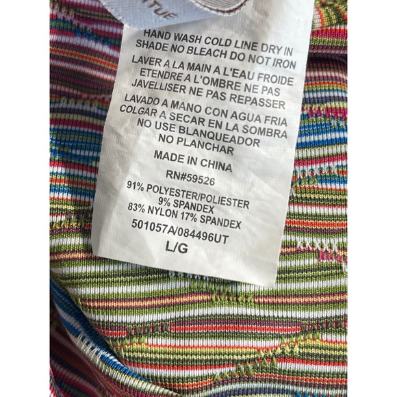 BECCA Free‎ Spirit Plunge One-Piece Swimsuit, Multicolor Women's Size Large - Picture 7 of 7